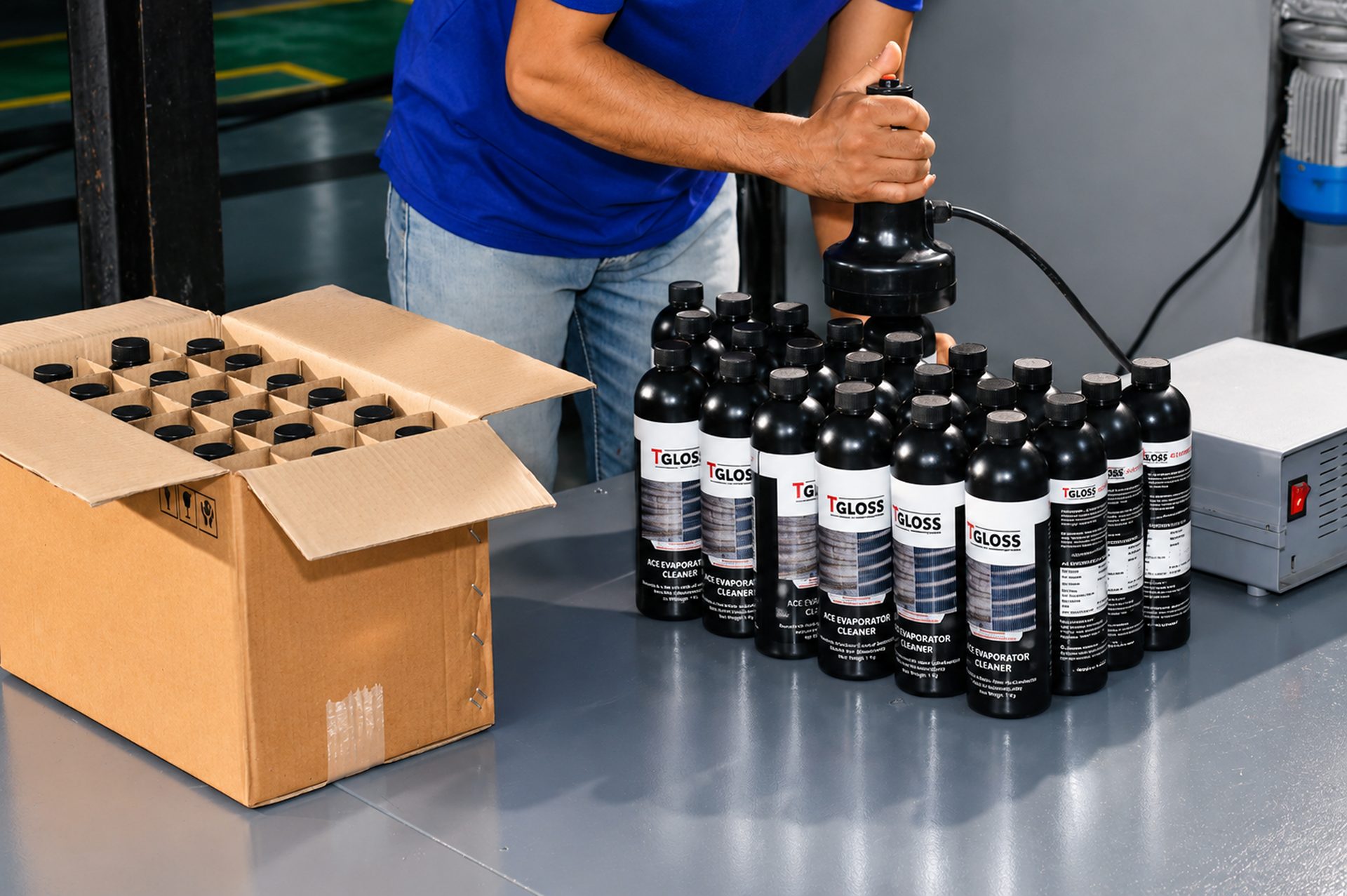 Finished bottles ready for dispatch